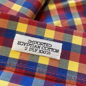 Maus & Hoffman Plaid Check Button Down L/S Shirt XXL Egyptian Cotton USA
